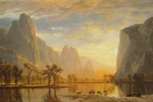 Valley of the Yosemite Albert Bierstadt painting canvas print and framed poster for sale
