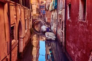 Venice Canal and Old Houses picture poster print and framed canvas wall art