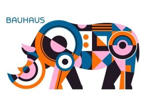 Bauhaus Rhino Art prints, framed poster and canvas wall art