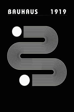 Bauhaus Black White Curvy Lines and Circles Poster