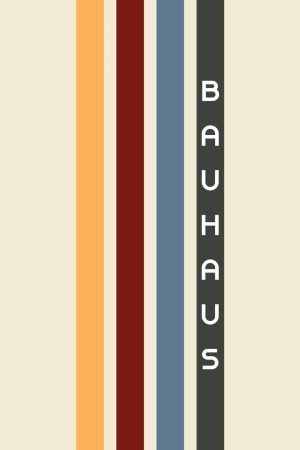 Bauhaus Stripes Poster, framed canvas wall art print