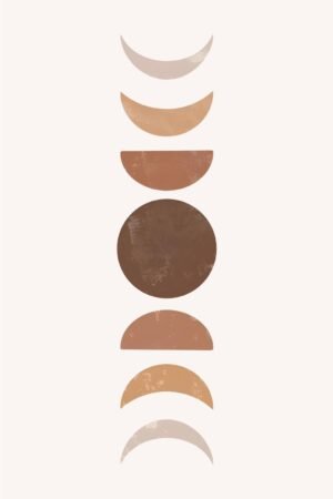 Boho Moon Phases Wall Art, Framed Posters and Canvas Art Print