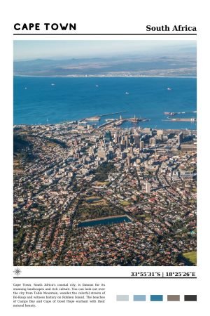 South Africa Cape Town Travel Poster Wall Art Print