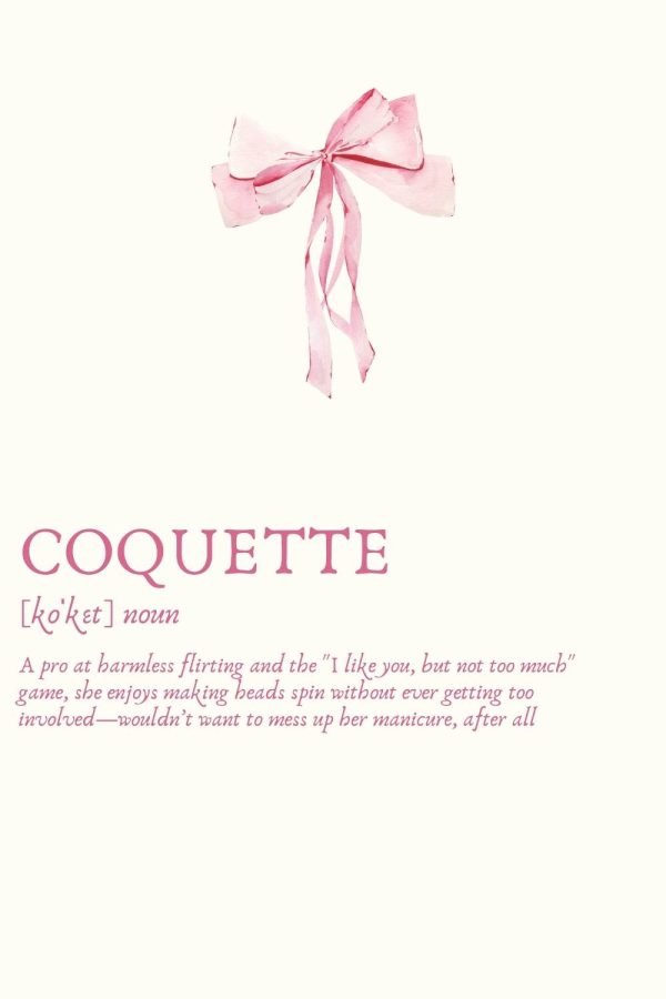 Coquette Noun Poster, Framed Wall Art