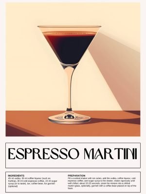 Espresso Martini Recipe Poster Art Print