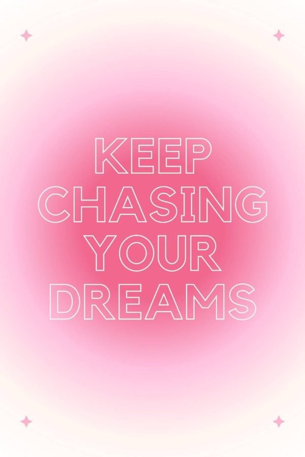 Keep Chasing Your Dreams Poster qote wall art for women bedroom