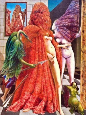 Max Ernst The Robing of the Bride​ surrealist art painting poster print and framed canvas wall art