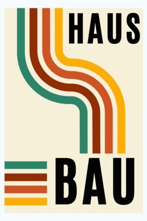 Minimalist Green Red Yellow Bauhaus Lines Poster