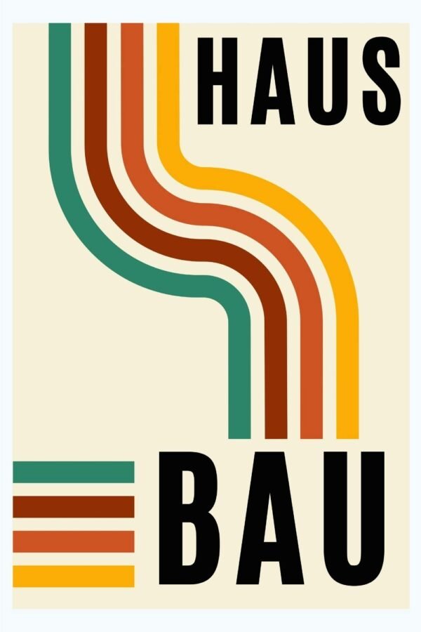 Minimalist Green Red Yellow Bauhaus Lines Poster