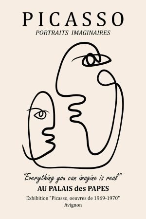 Pablo Picasso Everything You Can Imagine is Real poster print and framed canvas wall art