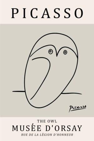 Pablo Picasso Owl Drawing Print