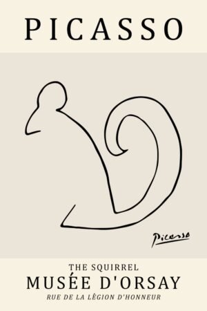 Picasso Squirrel Art Print, Poster and Framed canvas Wall Art