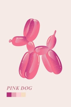 Pink Balloon Dog Poster