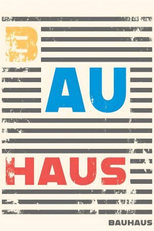Retro Bauhaus Words Poster
