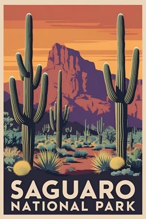 Vintage Saguaro National Park Poster