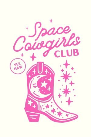 Space Cowgirls Club Poster print, framed canvas wall art