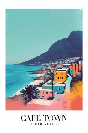 Vintage Cape Town South Africa Travel Poster