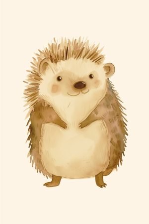cute baby hedgehog wall art for nursery wall decor