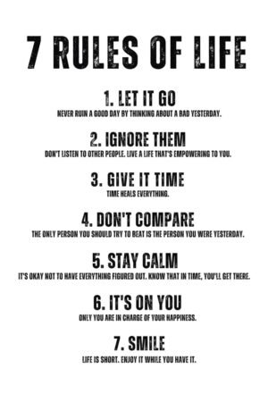7 Rules of Life Motivational Poster