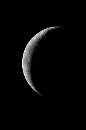 A Waxing Crescent Moon in High Resolution Poster Print