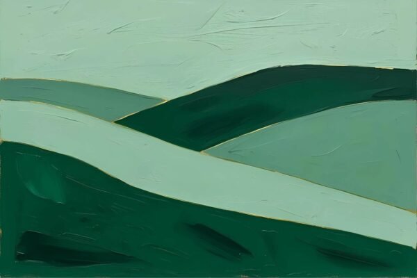 Abstract Muted Green Landscape Art Print, Framed Poster and Canvas Wall Decor