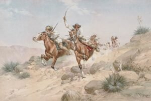 Apache Indians on Horseback by Herman Wendelborg Hansen Art Print