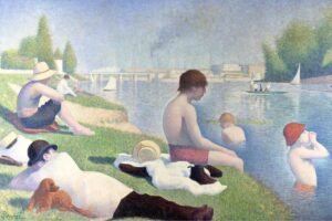 Bathers at Asnières Print by Georges Seurat