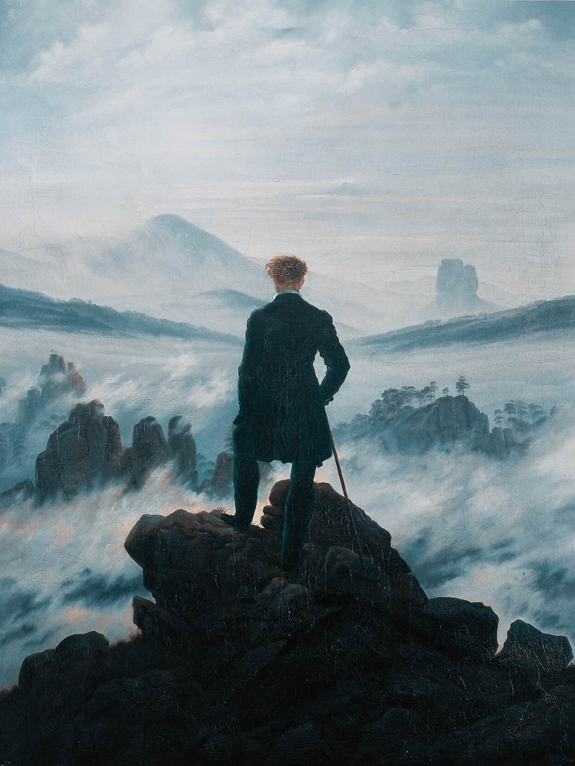 Caspar David Friedrich The Wanderer above the sea of fog 1818 painting analysis