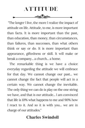 Charles Swindoll Attitude Poster