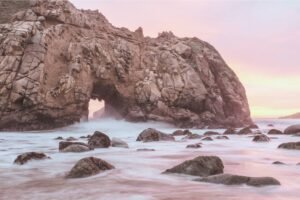 Framed Rocky Cove Canvas Print and Poster Wall Art