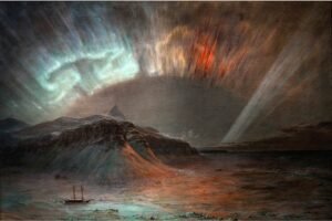 Frederic Edwin Church Aurora Borealis Print, northern lights canvas wall art and framed poster