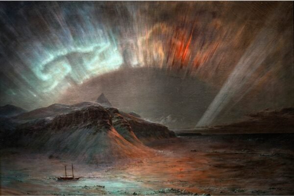 Frederic Edwin Church Aurora Borealis Print, northern lights canvas wall art and framed poster