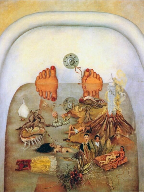 Frida Kahlo What the Water Gave Me Print framed poster and surrealist canvas wall art