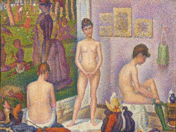 Georges Seurat Les Poseuses, Ensemble (Petite version) Art Print, framed poster and canvas wall art