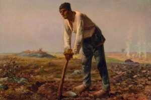 Jean François Millet Man with a Hoe​ Print Canvas art and Framed Poster
