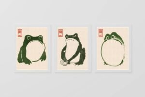 Matsumoto Hoji Grumpy Frog Set 3 Piece Wall Art
