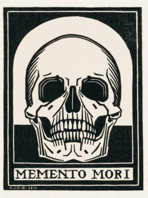 Memento Mori Art Print Vintage Black and White Skull canvas wall art and framed poster