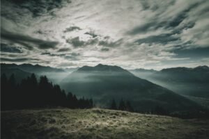 Moody Mountain Landscape Photography Print canvas wall art and framed poster