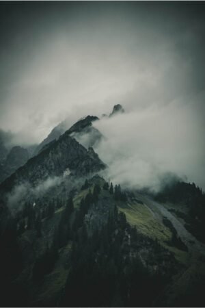 Moody Mountain Photography Art Print, Framed Poster and Canvas Wall Art