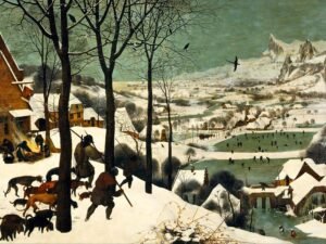Pieter Bruegel Hunters in the Snow Print, painting canvas wall art and framed poster