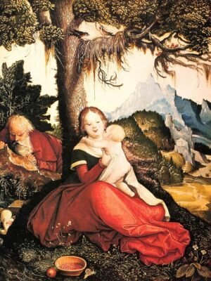The Holy Family in a Landscape by Hans Baldung Grien Art Print