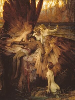 The Lament of Icarus Print Herbert Draper canvas wall art and framed poster