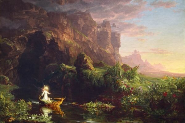 Thomas Cole Voyage of Life Childhood Print Canvas Wall Art and Framed Poster