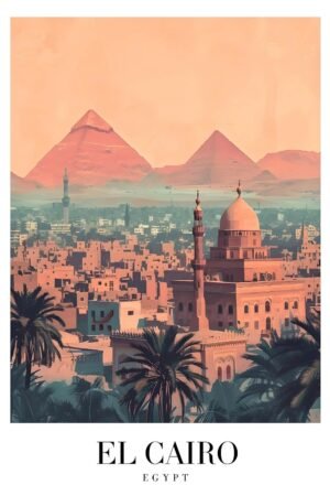 Vintage El Cairo Egypt Travel Poster