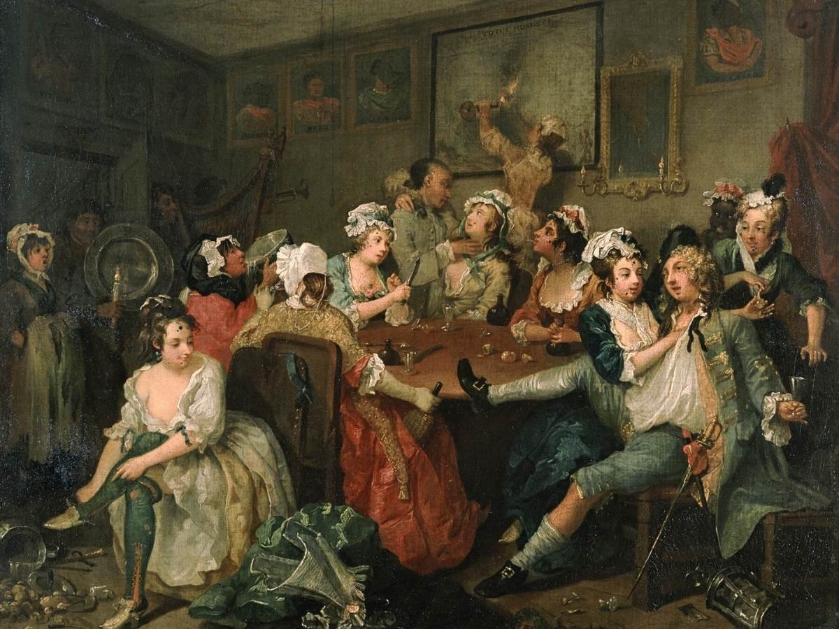William Hogarth: The Rake’s Progress III, The Rose Tavern – 1734