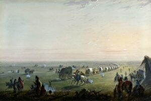 Alfred Jacob Miller Breaking Up Camp at Sunrise Print