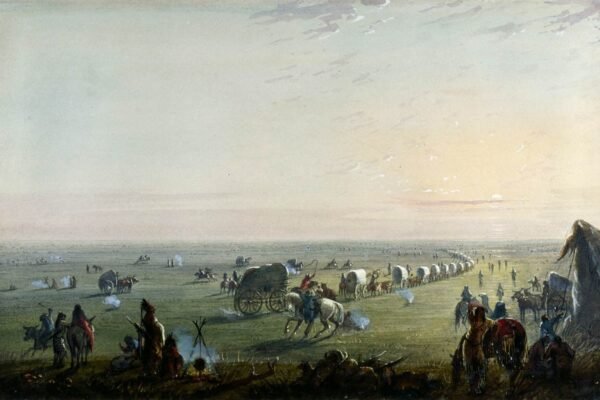 Alfred Jacob Miller Breaking Up Camp at Sunrise Print