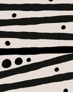 Black and Beige Abstract Wall Art Minimalist Circles and Stripes framed poster print and canvas art