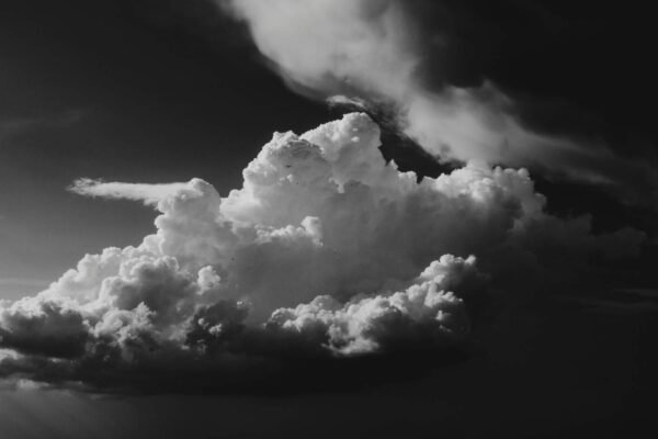 Black and White Cloud Photo Wall Art Print, framed poster and moody canvas art print