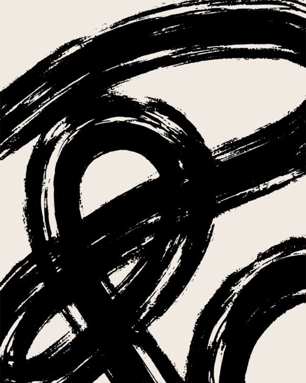 Black and White Modern Abstract Neutral Wall Art Print framed poster and canvas print